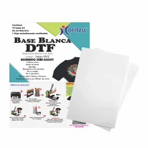 DTF BASE BLANCA IMPRIMIBLE TINTA COMUN DYE 10 HOJAS A3