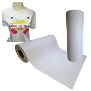 VISUBTEX-GSP01 VINIL TEXTIL  BLANCO SUBLIMABLE GLITTER P/PARCHE