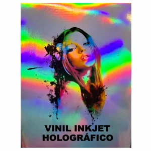 VIKJ-6, VINIL AUTOADHESIVO HOLOGRÁFICO IMPRIMIBLE TINTA COMÚN 10 HOJAS A4